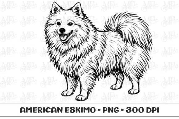 American Eskimo Dog Sketch PNG: A Versatile Asset for Creative Professionals and Hobbyists