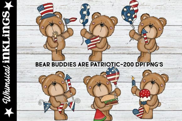 Bear Buddies Are Patriotic Clipart: Whimsical Designs for Your Creative Projects