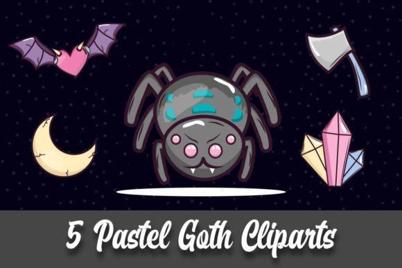 Creepy Kawaii Pastel Goth Spider Clipart Guide