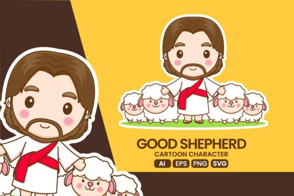 Cute Jesus Cartoon Character: Chibi Design Assets