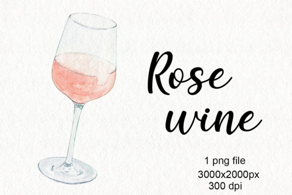 Elevate Your Designs with a Rose Wine Glass Watercolor Image Png