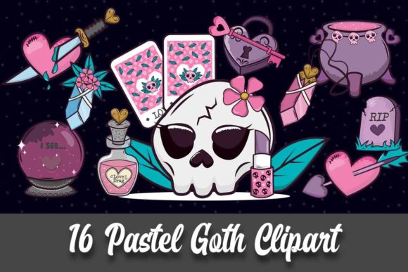 Evaluating Love Creepy Kawaii Pastel Goth Clipart for Creative Projects