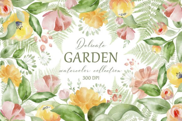 FLLOWER GARDEN Watercolor Flower Set: Elevating Digital Design with Organic Elegance