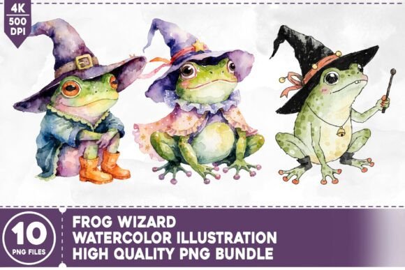 Frog Wizard Watercolor Bundle: A Creative Resource for Designers and Crafters