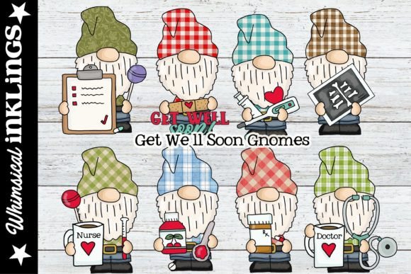 Get Well Soon Gnomes Sublimation Clipart