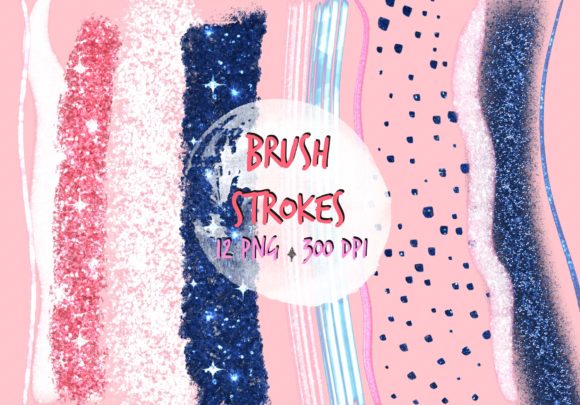 Glitter Brush Strokes Clip Art Guide