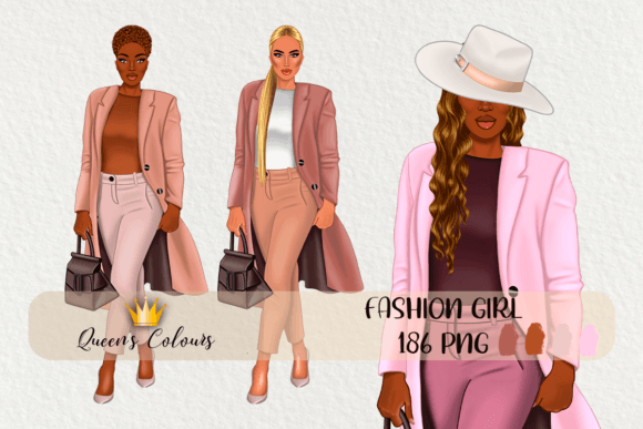 Lady Boss Clipart and Fashion Girl Graphics for Modern Creators