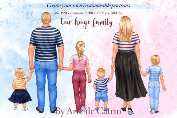 Our Huge Family Clipart, Parents Clipart