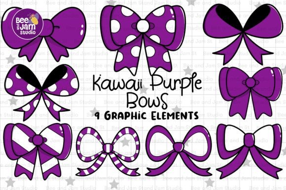 Purple Christmas Bow PNG Clipart for Designers